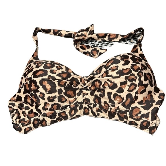 Leopard bikini top xxl halter style‎ padded NEW - Picture 1 of 4